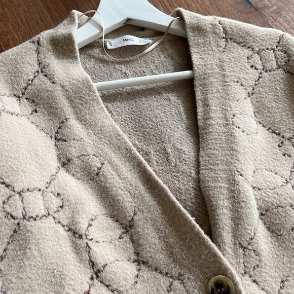 Mango Geometric Print Knit Cardigan, Size S - Picture 7 of 9